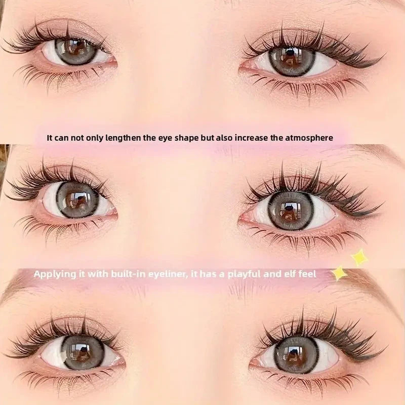 10 Rows 100 Clusters Fox-Style False Eyelashes - Natural & Thick for Beginners