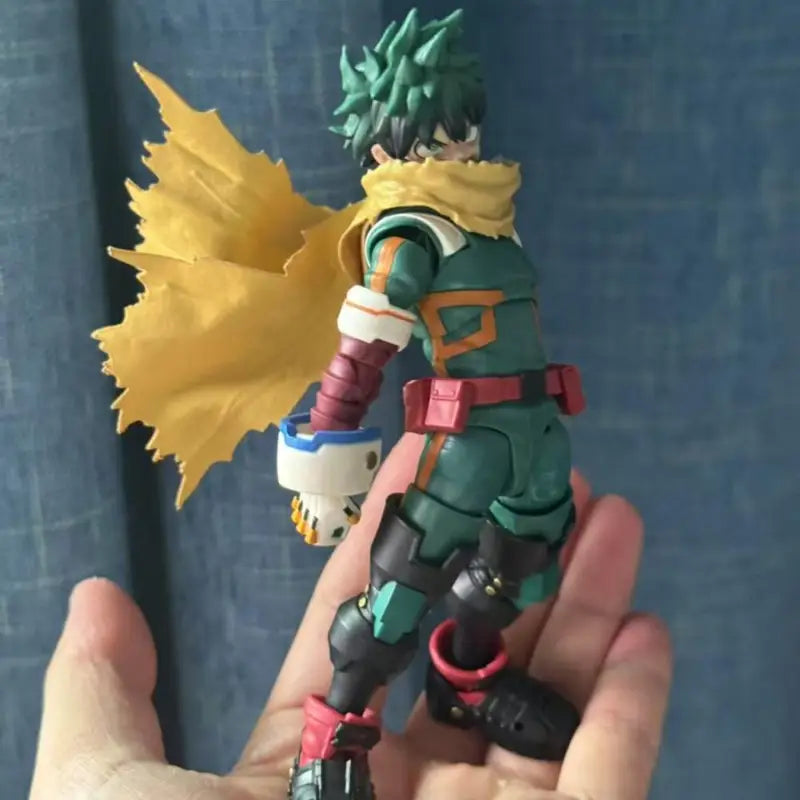 Anime Midoriya Izuku Cloak for 1/12 Doll Action Figures - Handmade Yellow Costume with Iron Wire