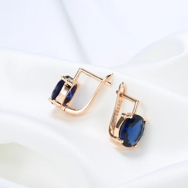 14K Gold Sapphire and Peridot Earrings for Women - Wedding Engagement Jewelry