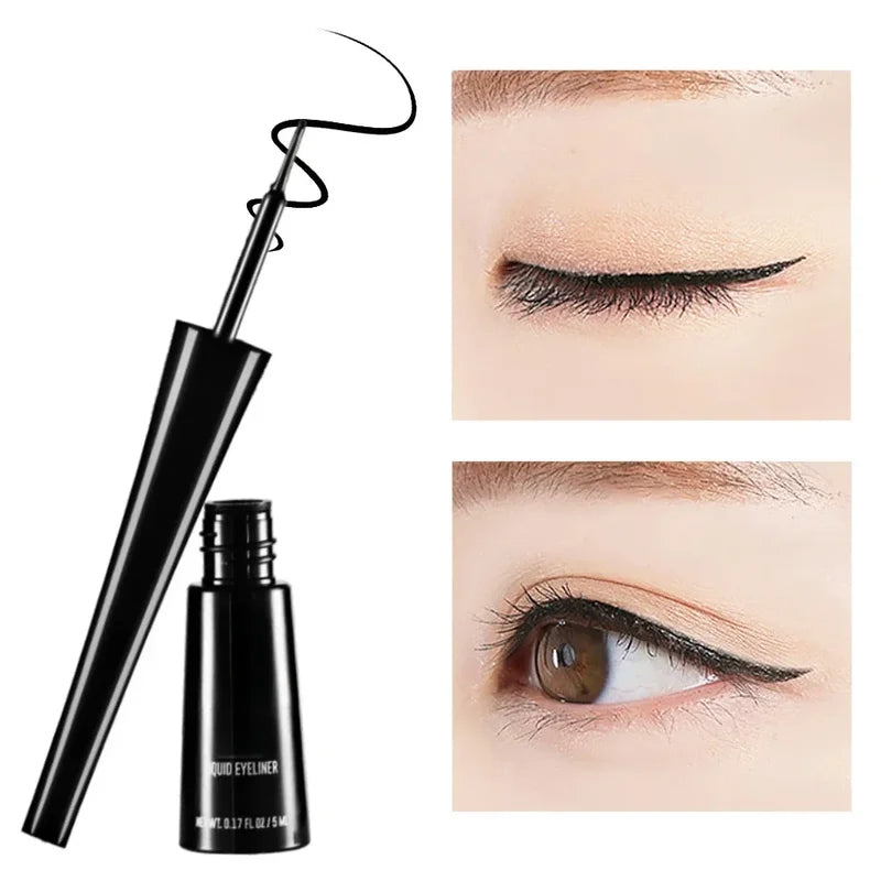 3-Color Matte Waterproof Eyeliner Set - Long-Lasting Liquid Eyeliner with Brush