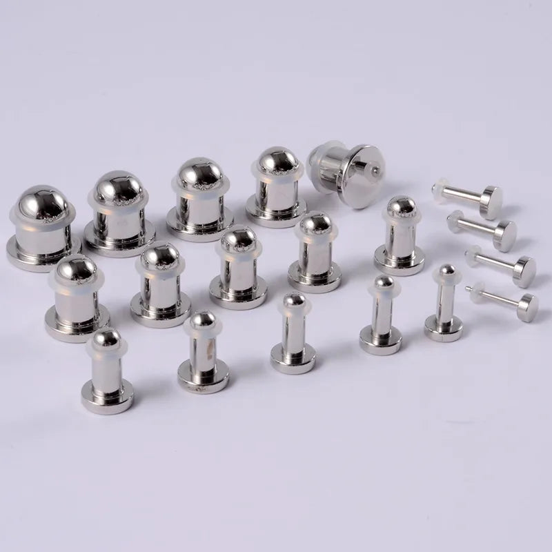 1/19pcs Surgical Steel Mirror Face Ear Plugs Tunnels Body Piercing Jewelry