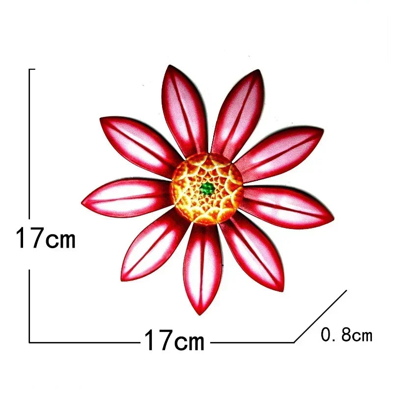 Metal Flower Wall Decor Sculpture - Modern Outdoor Garden & Home Decoration