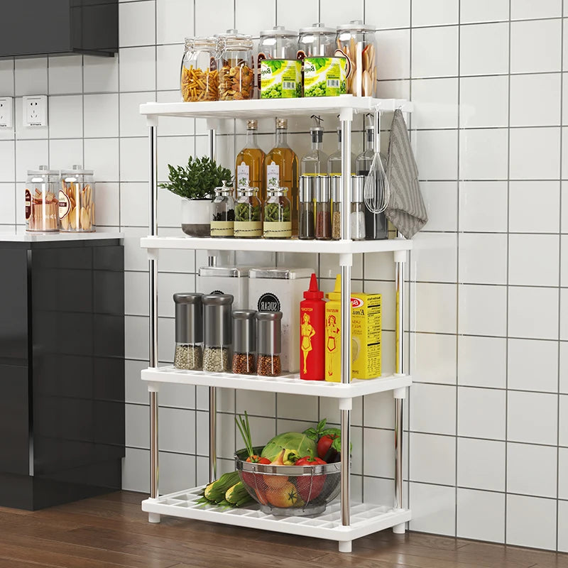 Multi-Layer Storage Organizer Rack Open Shelf for Kitchen Bathroom Living Room