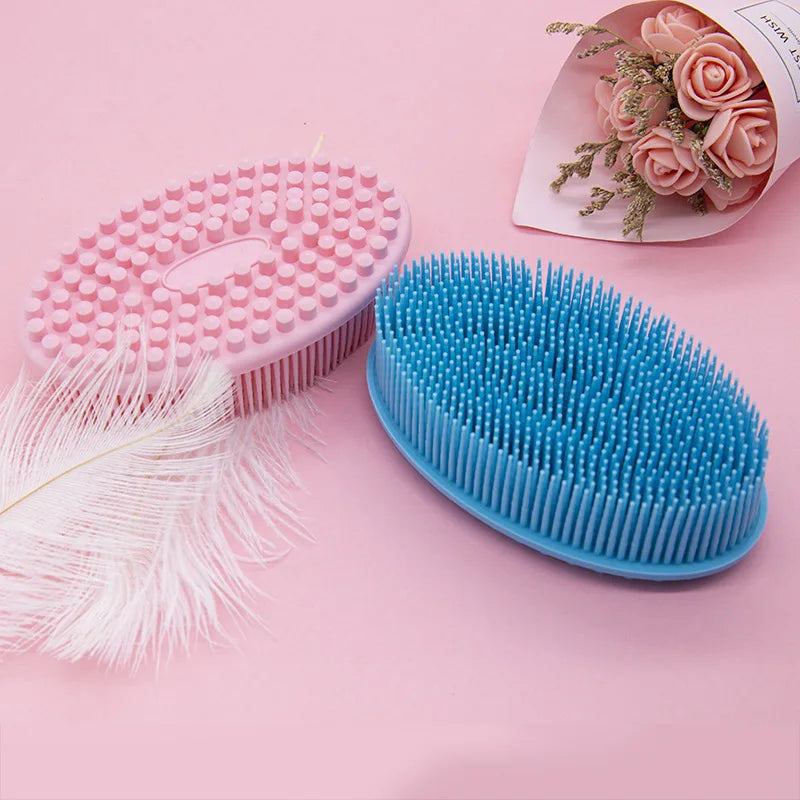 Silicone Body Scrubber Bath & Shower Sponge Exfoliating Body Brush - Multiple Colors