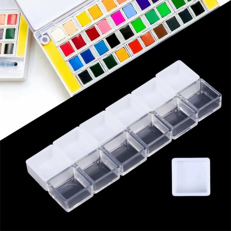 Mini Plastic Paint Palettes Set - Reusable Watercolor & Oil Painting Pans