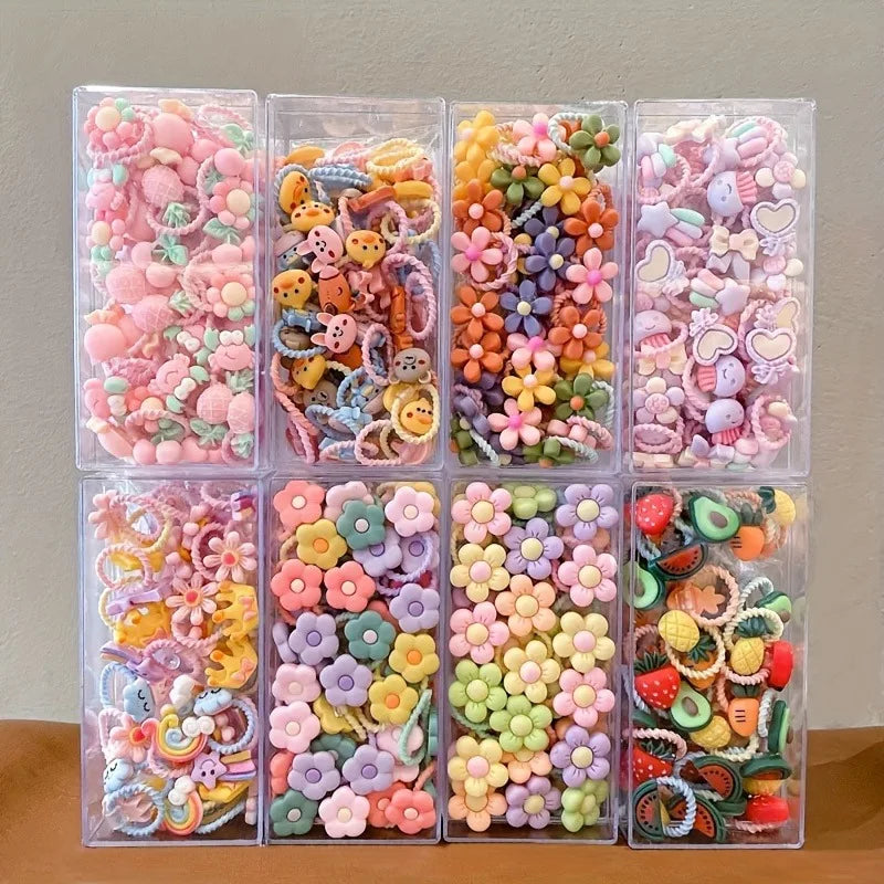 20-Pack Colorful Elastic Hair Ties for Girls - Stretchy & Smooth Hair Accessories