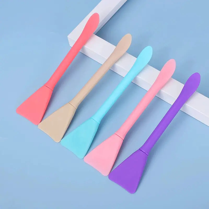 Silicone Face Mask Brush Set - Reusable Makeup Spatulas & Applicators, Soft & Washable, 5-Piece