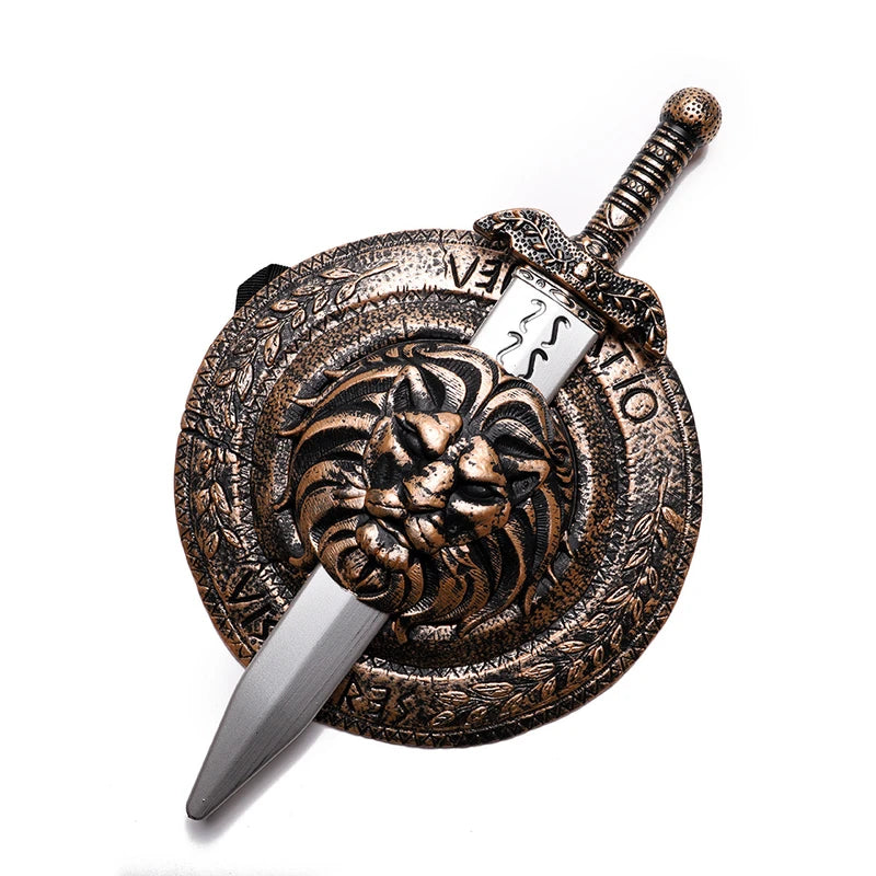 Kids Halloween Roman Warrior Shield & Sword Costume Props - Party Gift
