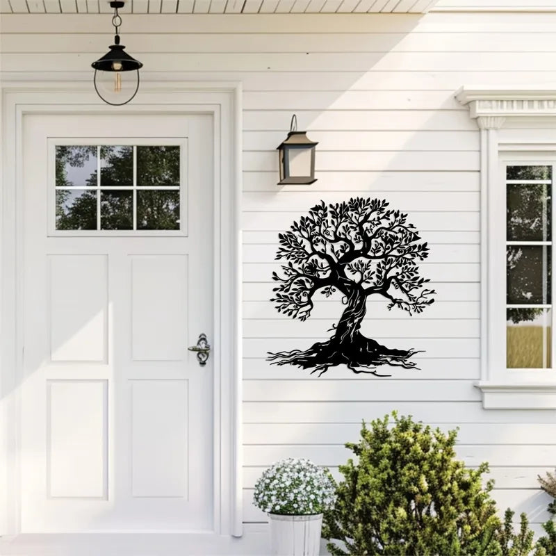 Geometric Tree of Life Metal Wall Hanging Bohemian Decor for Home & Living Room