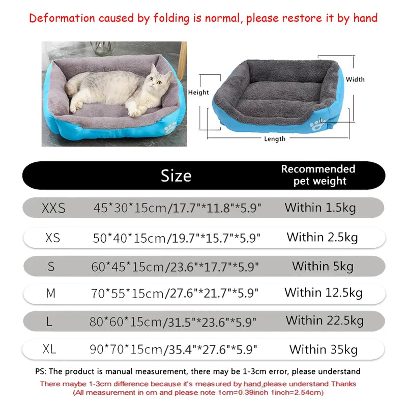 Large Dog Sofa Bed Cushion - Washable, Insulated Pet Bed for Medium Dogs & Cats