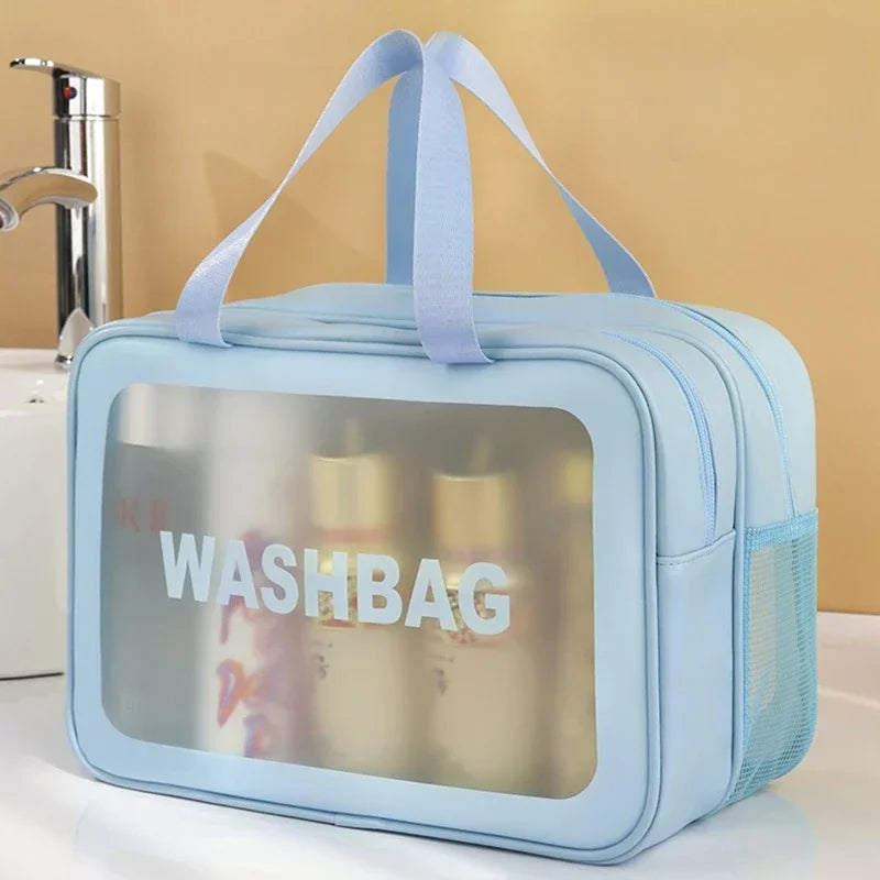 Large Capacity Makeup & Toiletry Travel Bag - Wet Dry Separation Portable Storage