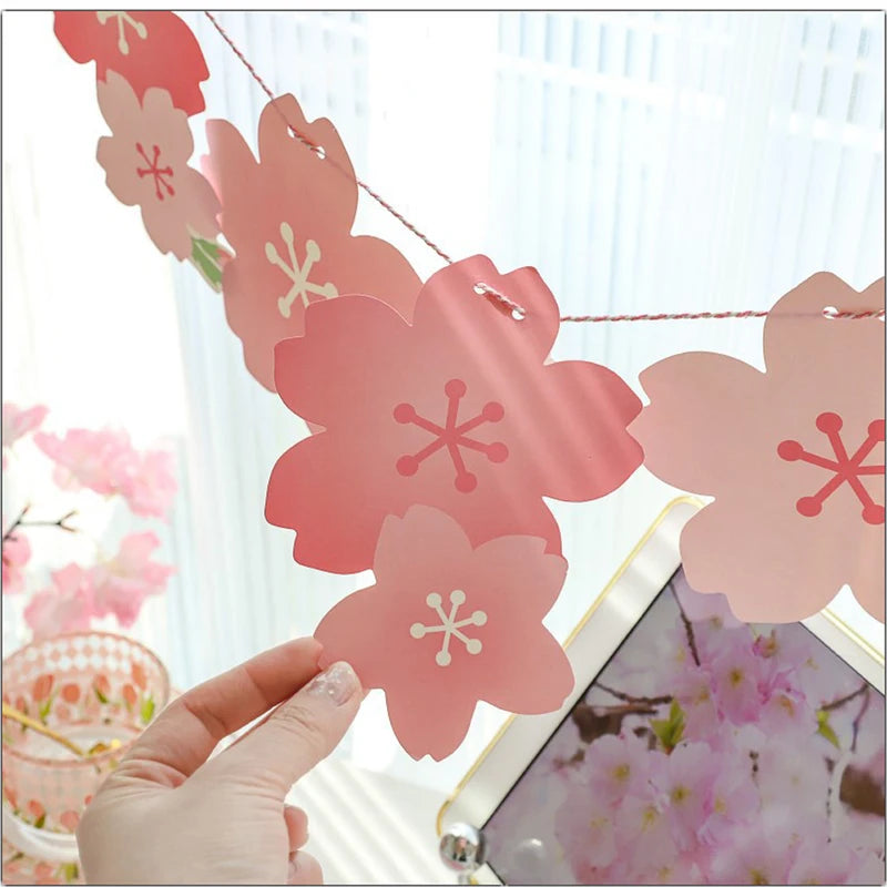 Cherry Blossom Paper Banner for Weddings & Parties - Bridal Shower & Engagement Decor