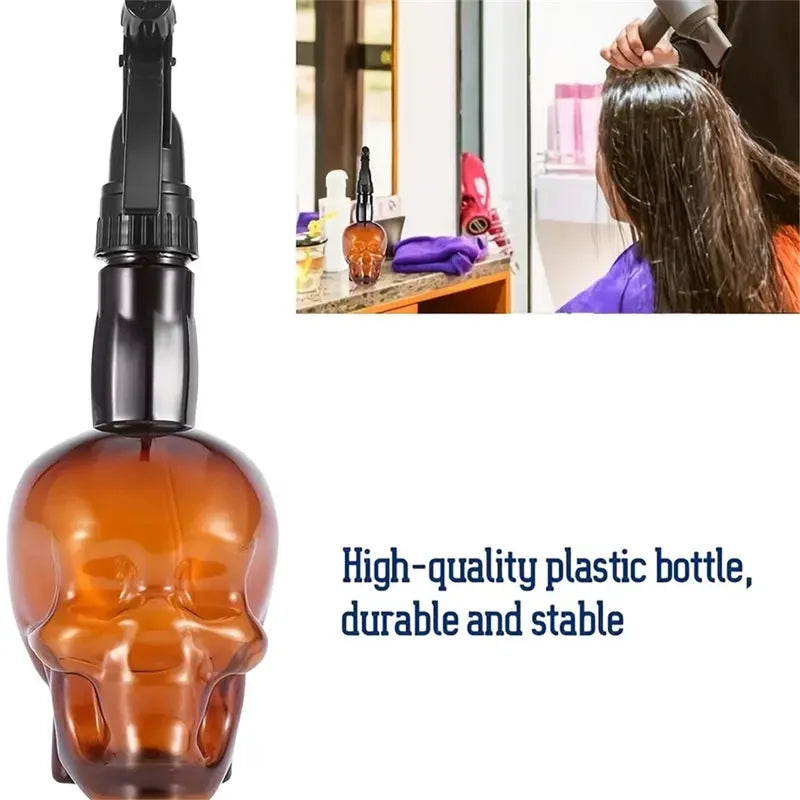 Skull-Shaped Plastic Spray Bottle 500ml for Hair & Tattoo Studio Decor