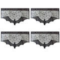 Halloween Lace Curtain Black Bat Spider Tablecloth Fireplace Mantel Cover Home Decor