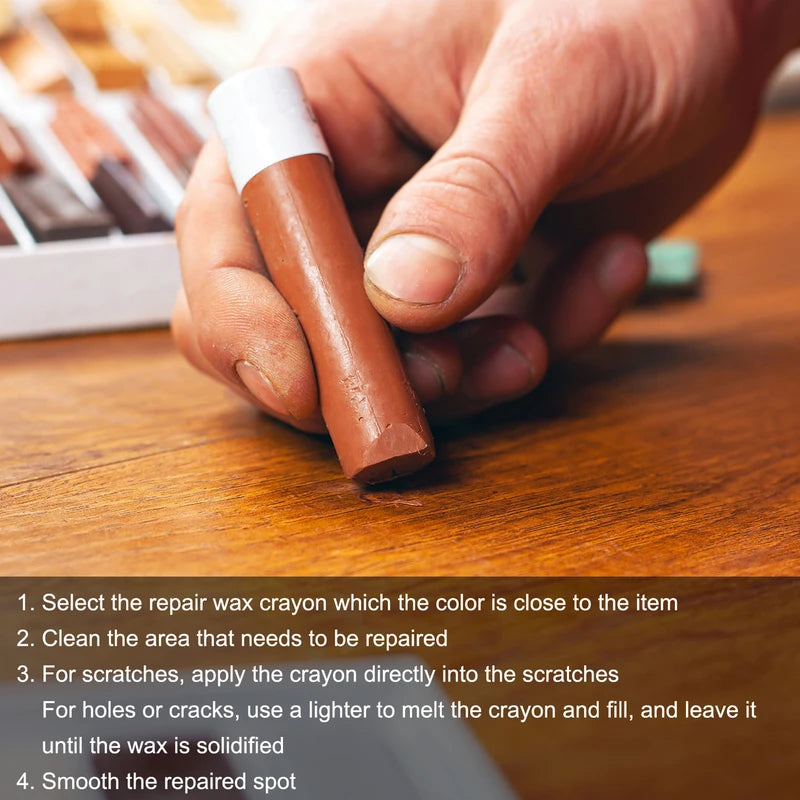 20Pcs Wood Filler Stick Kit for Furniture Repair and Scratch Cover - Multiple Colors