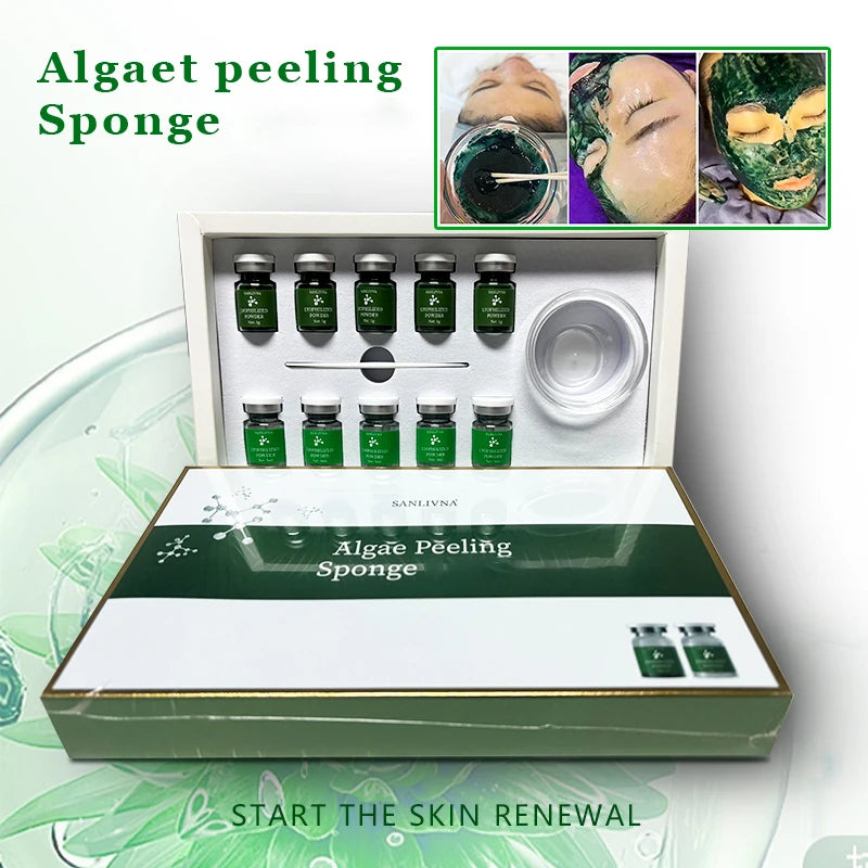 Algae Peeling Powder Facial Mask for Pore Cleansing and Oil Balance - Natural Seaweed Skin Care