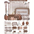 43-Piece Makeup Tools Set with Cosmetic Bag and Brushes - Travel Friendly
