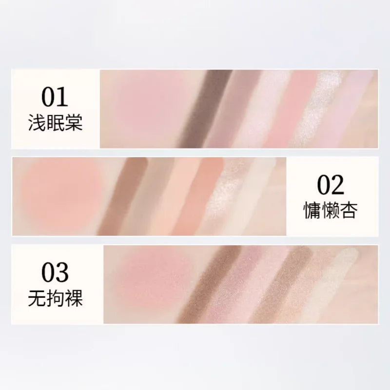Colorful Facial Palette with Highlighter and Blush - Matte & Shimmer Makeup for Women