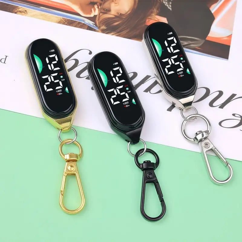 Digital Waterproof Hanging Pocket Watch with Carabiner for Kids & Adults