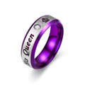 Couple Rings Stainless Steel Her King His Queen Promise Jewelry Wedding Band Set
