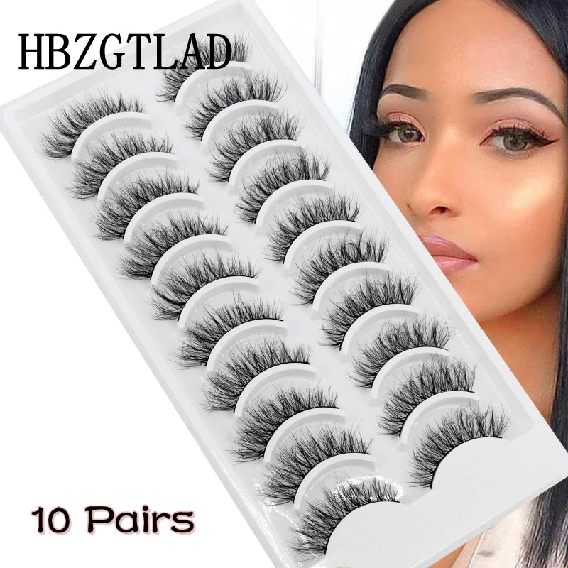 False Eyelashes 3D Natural Long Fluffy Wispy Cross Manga Style Makeup