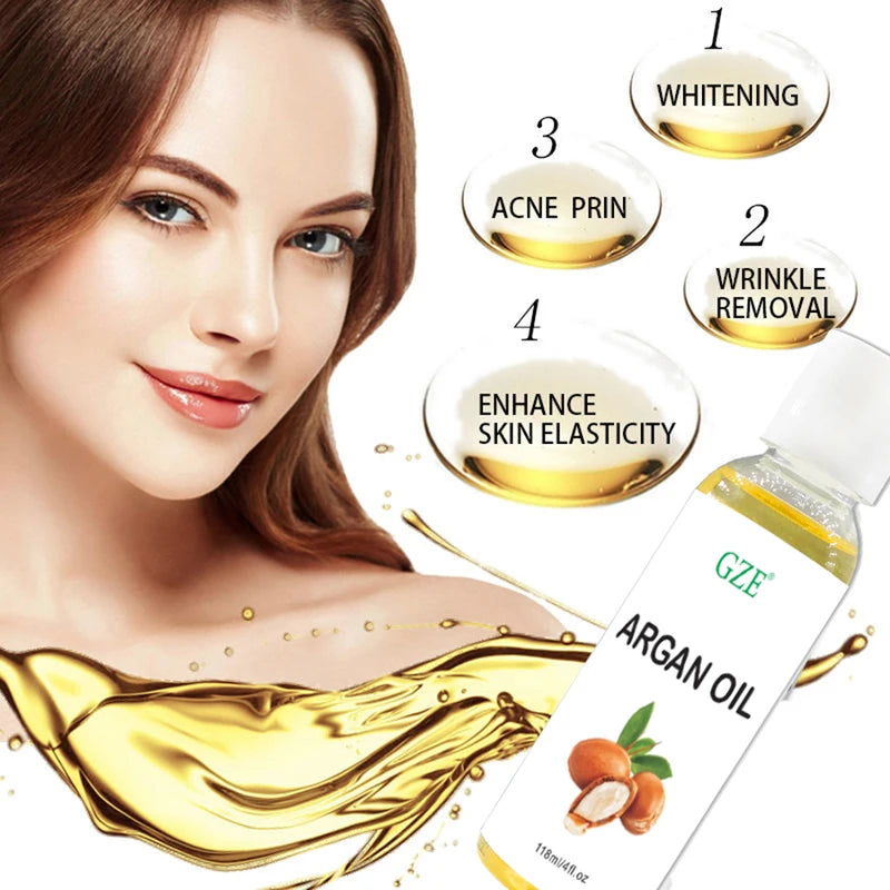 Organic Moroccan Argan Oil for Skin & Hair - Cold Pressed Moisturizer 100% Pure