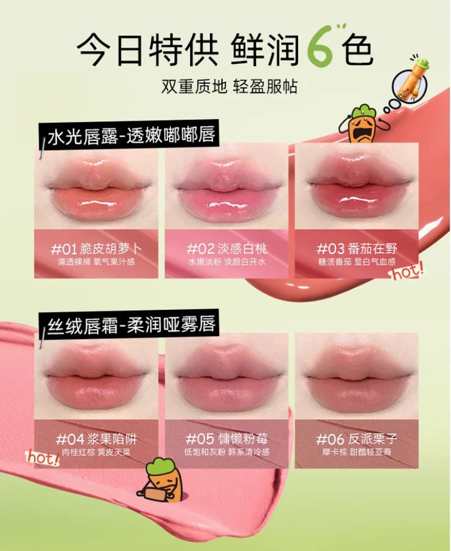 Liquid Lipstick Lip Gloss - Watery Bare Color Lip Tint, Cute Makeup