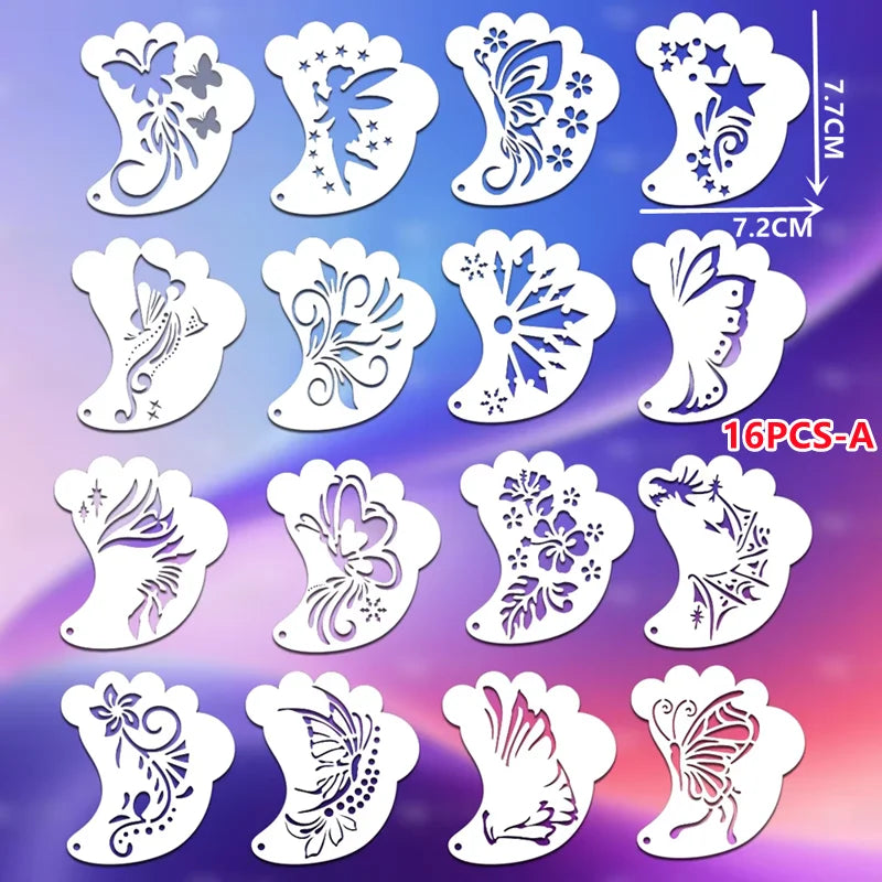 Kids Face Painting Stencil Set - DIY Mask, Graffiti, Tattoo & Stage Makeup Aid