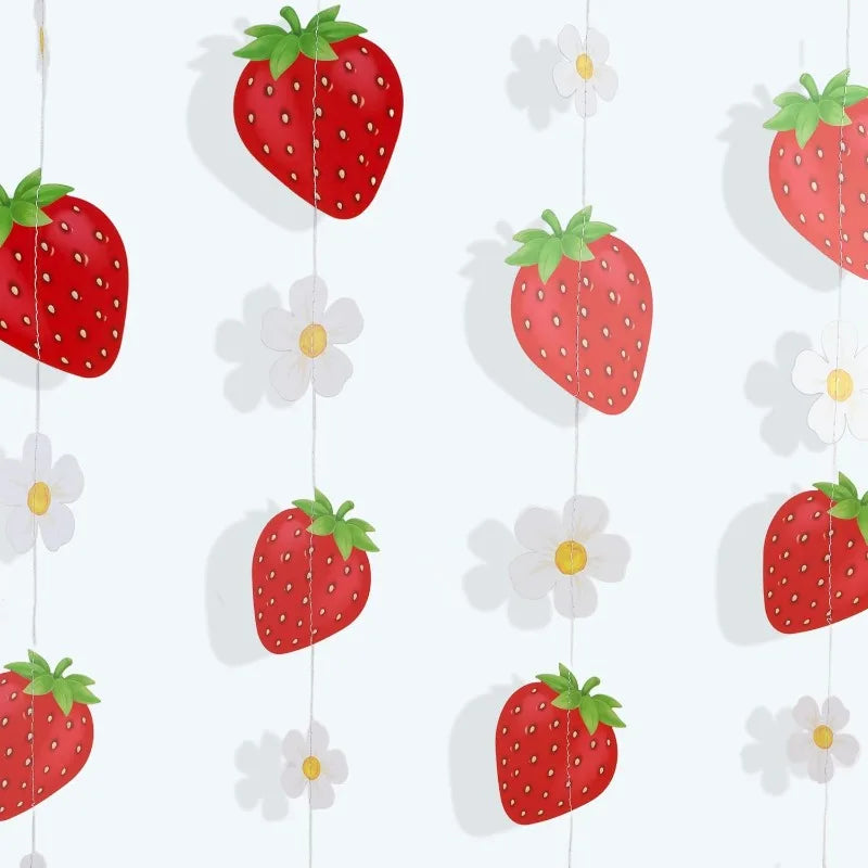 Strawberry Garland Fruit Hanging Banners for Kids Room & Party Decor
