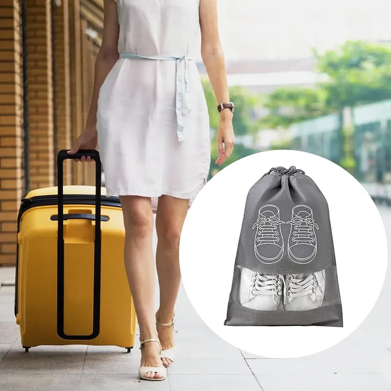 Non-Woven Shoe Storage Organizer Bags Pack - Dustproof, Reusable & Portable