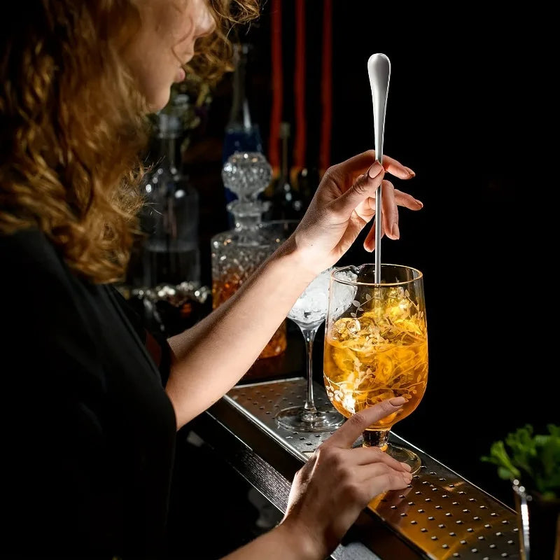 Stainless Steel Iced Tea Spoon 2pcs Set Long Handle Cocktail Mixing Utensils