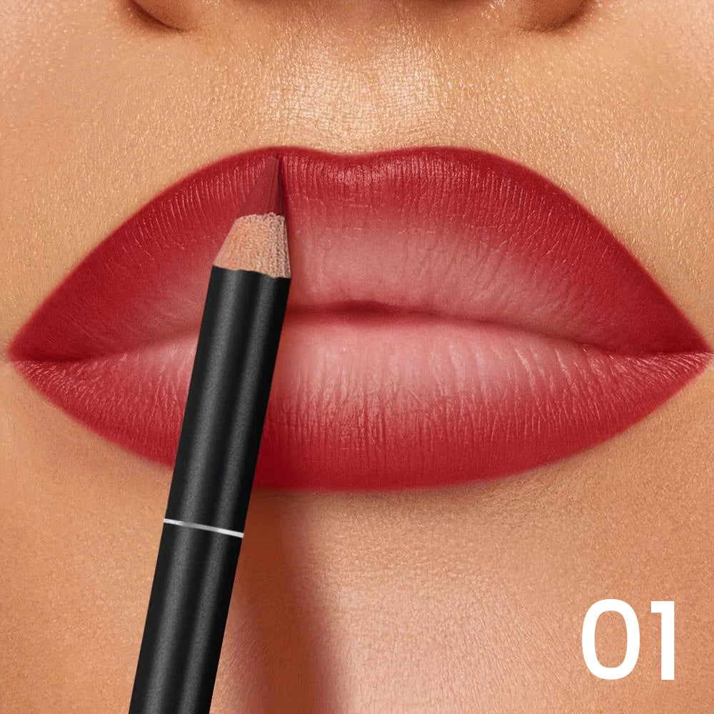 Long Lasting Matte Lip Liner Pencil Waterproof Smudge-Proof Lip Makeup