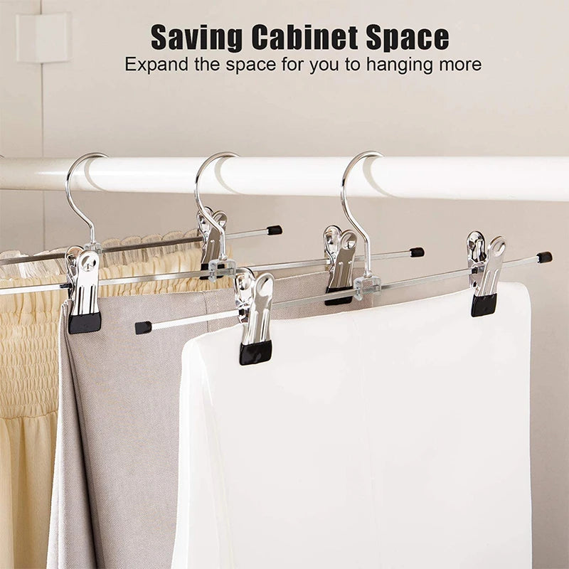 5pcs Metal Clothes Hangers Anti-Slip Windproof Skirt Pants Wardrobe Support