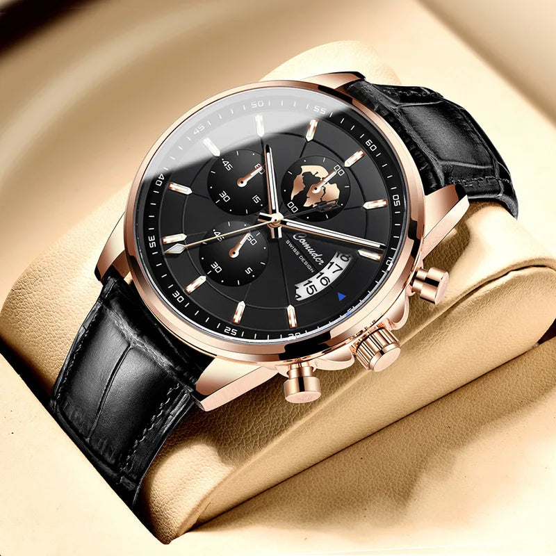 Men's Automatic Waterproof Luminous Watch with Calendar - Fashion Quartz Wristwatch
