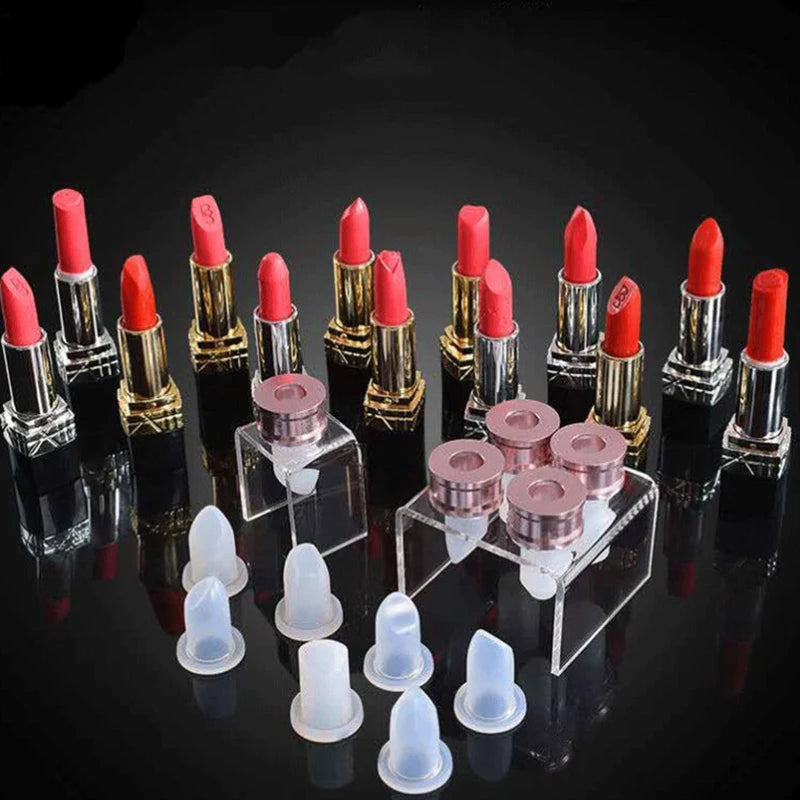 Silicone Lipstick Mold Kit with Ring Holder DIY Beauty Lipstick Making Tools