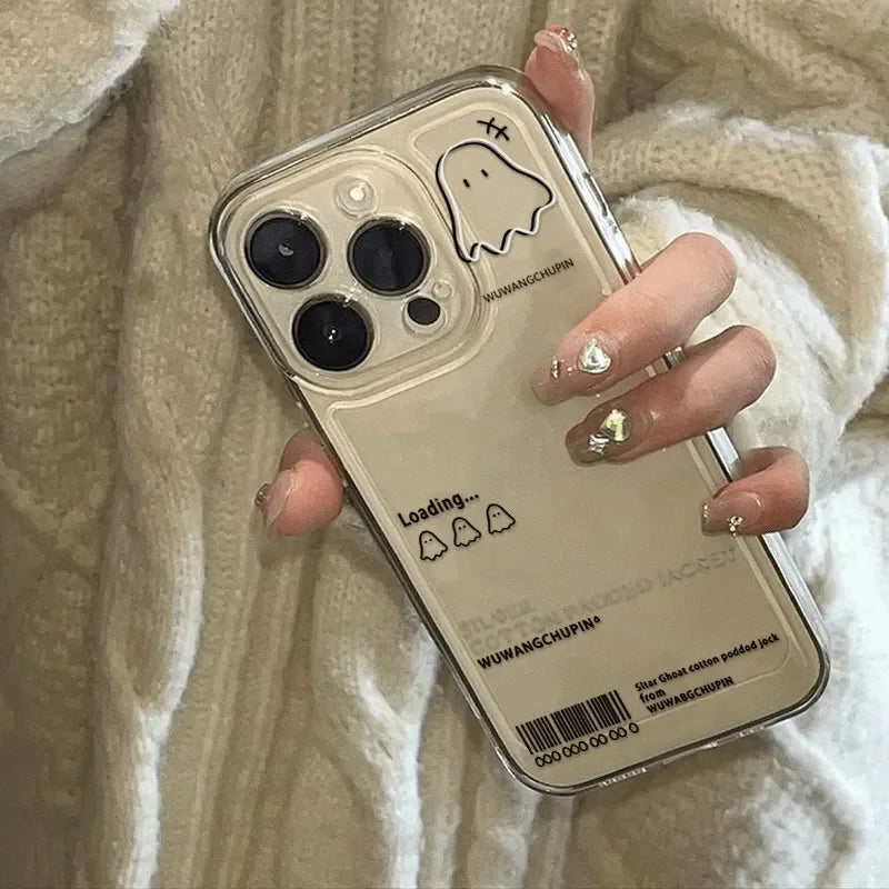 Halloween Ghost Phone Case for iPhone - Clear Cartoon Cute Cover
