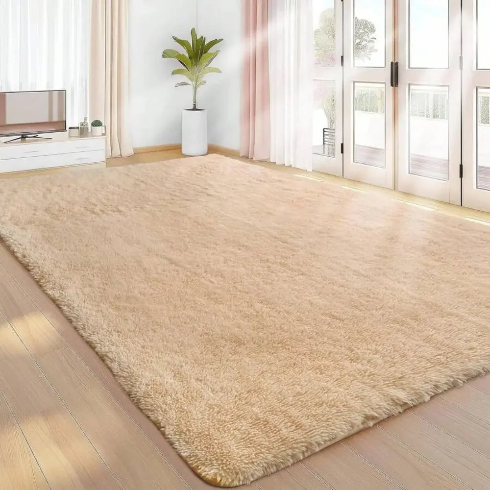 Pink Bedroom Carpet - Soft Plush Floor Mat for Living Room & Dorm Decor