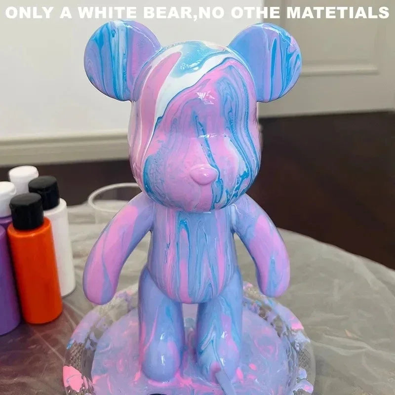 DIY Graffiti Painted Fluid Bear Body Ornament - Creative Handmade Doll Figurine