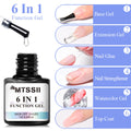 6 in 1 Nail Glue Gel for Acrylic Nails UV Base Top Coat Extension & Tips