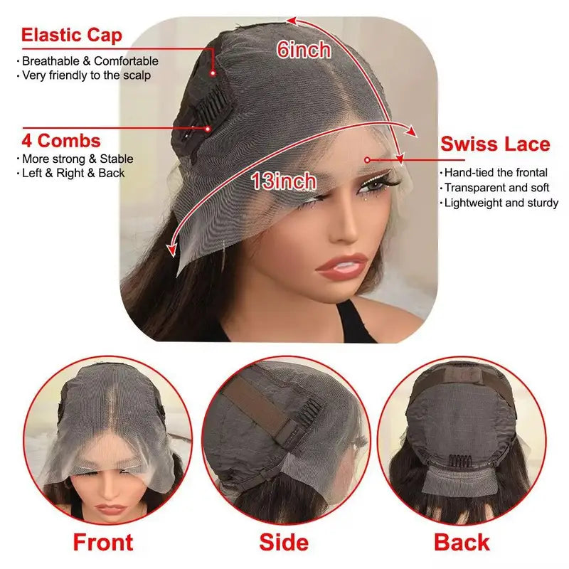 Highlight Human Hair Wig 13x6 Lace Front Pre Plucked 20-22 Inch Options