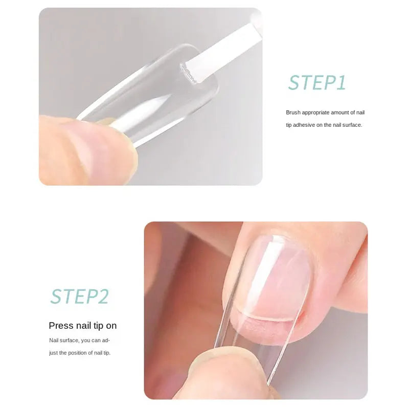 Strong Nail Glue for Acrylic Nails - Quick Dry, Brush On, Long-Lasting Adhesive