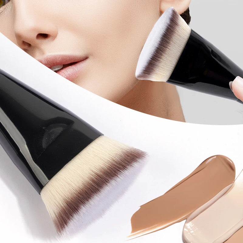 2Pcs Makeup Brush Set for Foundation, Concealer & Contouring - Synthetic Hair