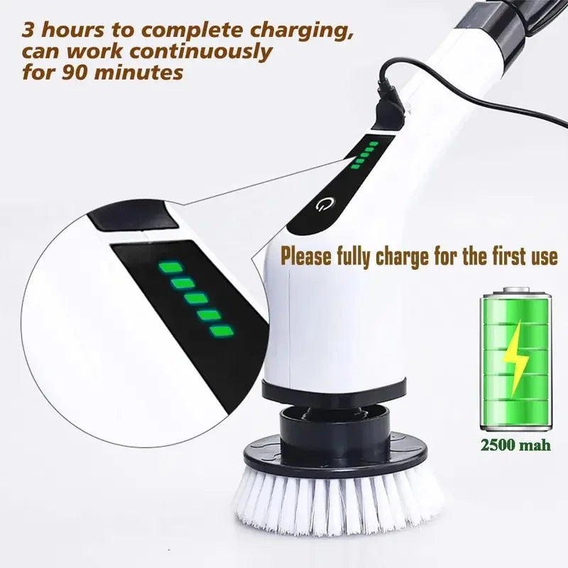 Cordless Electric Spin Cleaning Brush for Kitchen Bathroom Car Multi-Purpose Scrubber