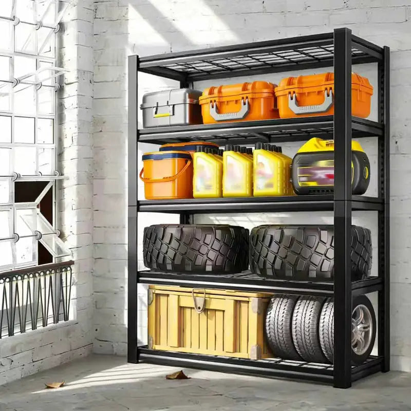 72-Inch Adjustable Double Layer Metal Shelving Rack for Warehouse Kitchen Basement