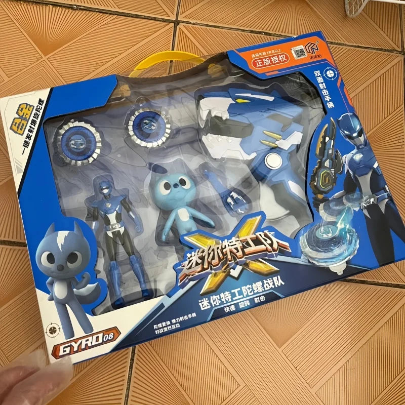 Children's Secret Service Team Mini Force Battle Toy Set - Rotating Wire Pulling Action
