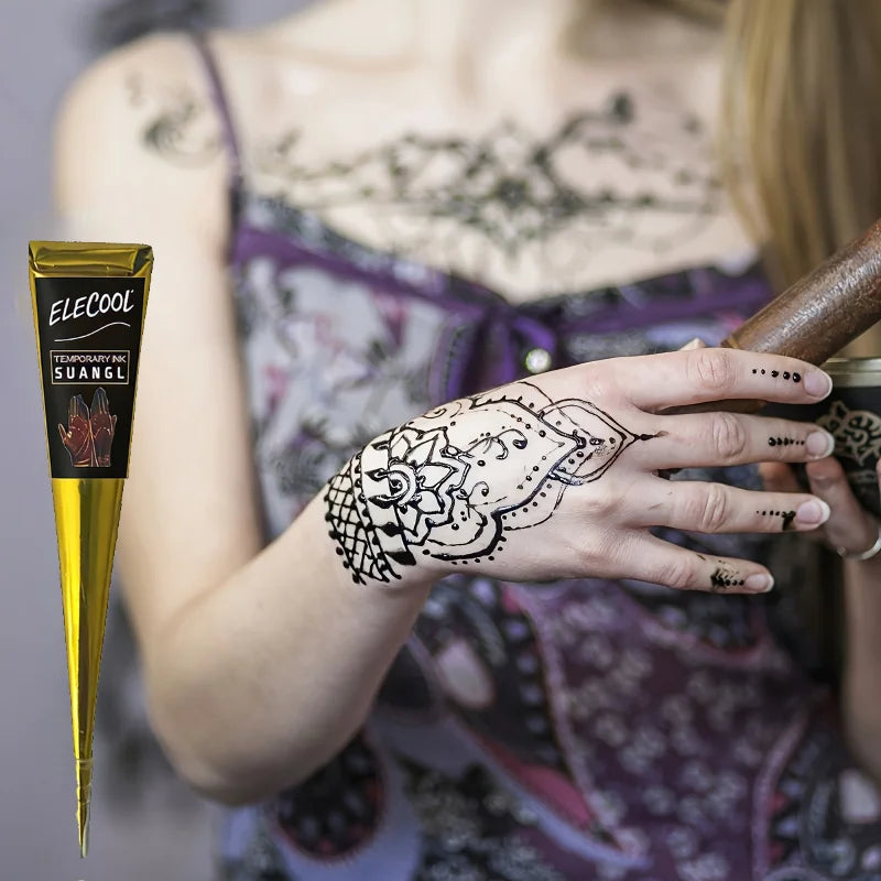 Semi Permanent Henna Body Paint Set Waterproof Temporary Tattoo Kit for Party Festival Cosplay