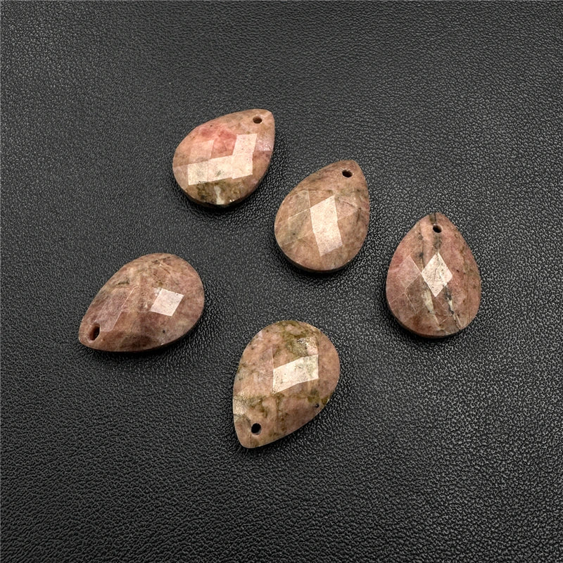 Water Drop Shape Gem Charms for Jewelry Making - Faceted Amazonite Pendant 13x18mm