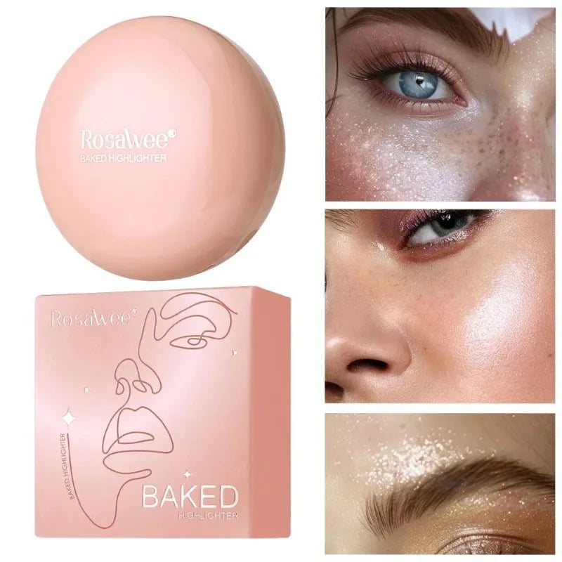 Long-lasting Waterproof Highlighter Palette with Natural Gloss & Shimmer - Multiple Colors