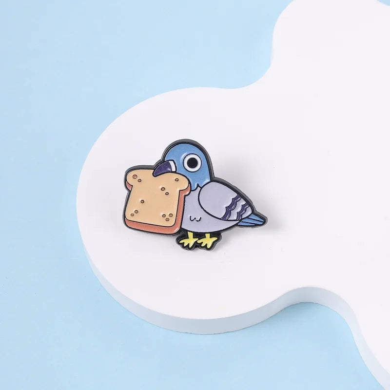 Cute Pigeon Enamel Pin - Cartoon Animal Brooch for Backpack & Clothes