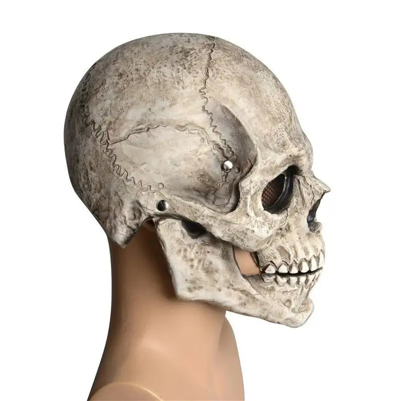 Full Head Skull Mask Helmet with Movable Jaw for Halloween Cosplay & Parties